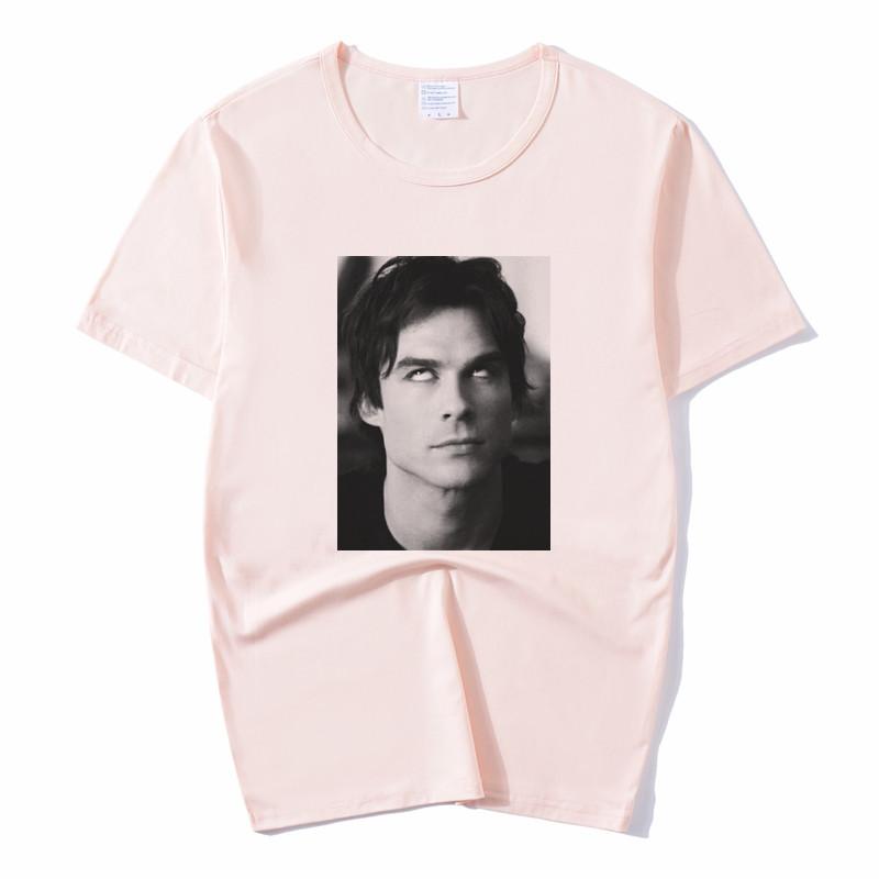 La Maglietta Diaries Stampa Damon Estiva Larga T-shirt Donna Ulzzang Casual T-shirt Harajuku
