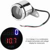 Universal Electronic Tachometer 2 in 1 Motorcycle LED Digital Voltmeter Tachometer Gauge Metal Odometer Speedometer Silver for Meauring Voltage of