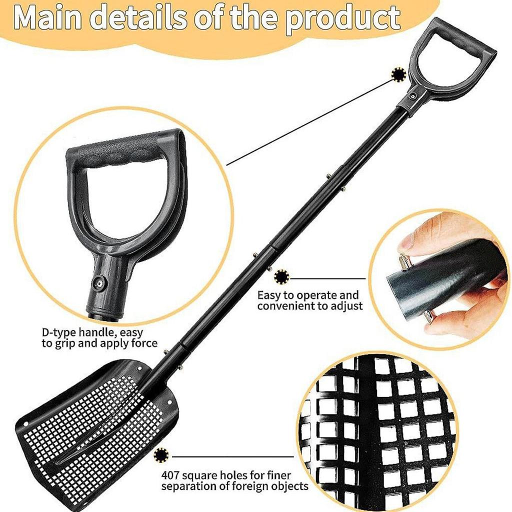 Sifting Shovel Metal Sand Sifter for Metal Detecting Chicken Coop Cat Litter Sand Gravel Filter Shovel Peanut Sifting Shovel