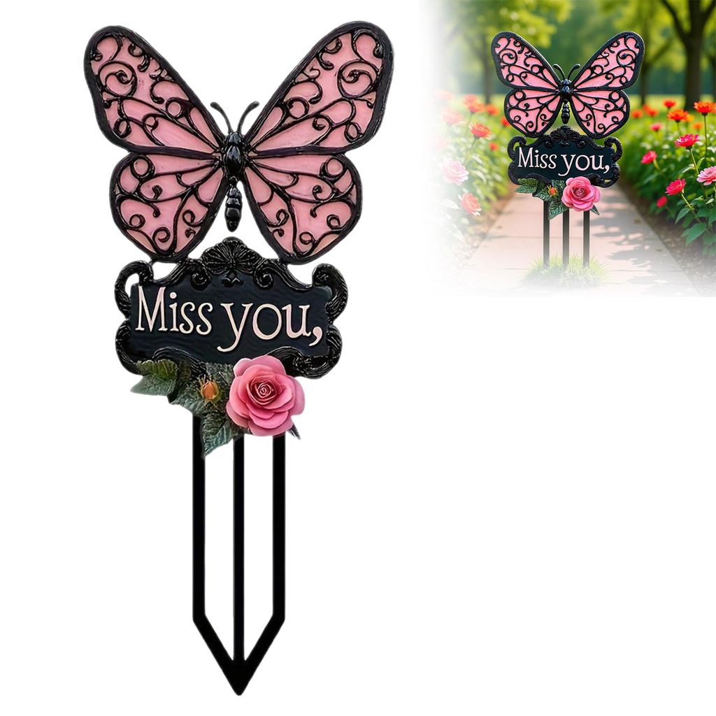 Acrylic Butterfly Garden Courtyard Decoration Commemorative Sign For Outdoor Sign Small Garden Flags for outside Valentines
