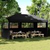 VidaXL Pop-up Folding Party Tent 3 Sidewalls Black, Tent, Awning Tent, Gazebo Awning, Tent 4004950