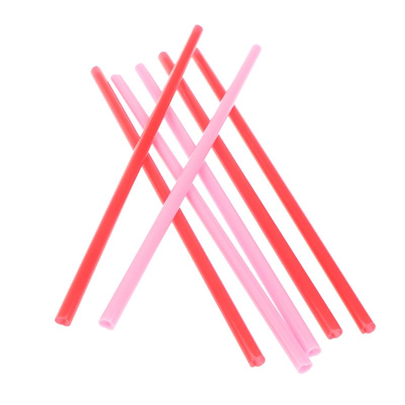 25Pcs Smoothie Straws Heart Shaped Pink Straws Drinking Cute Plastic Straws