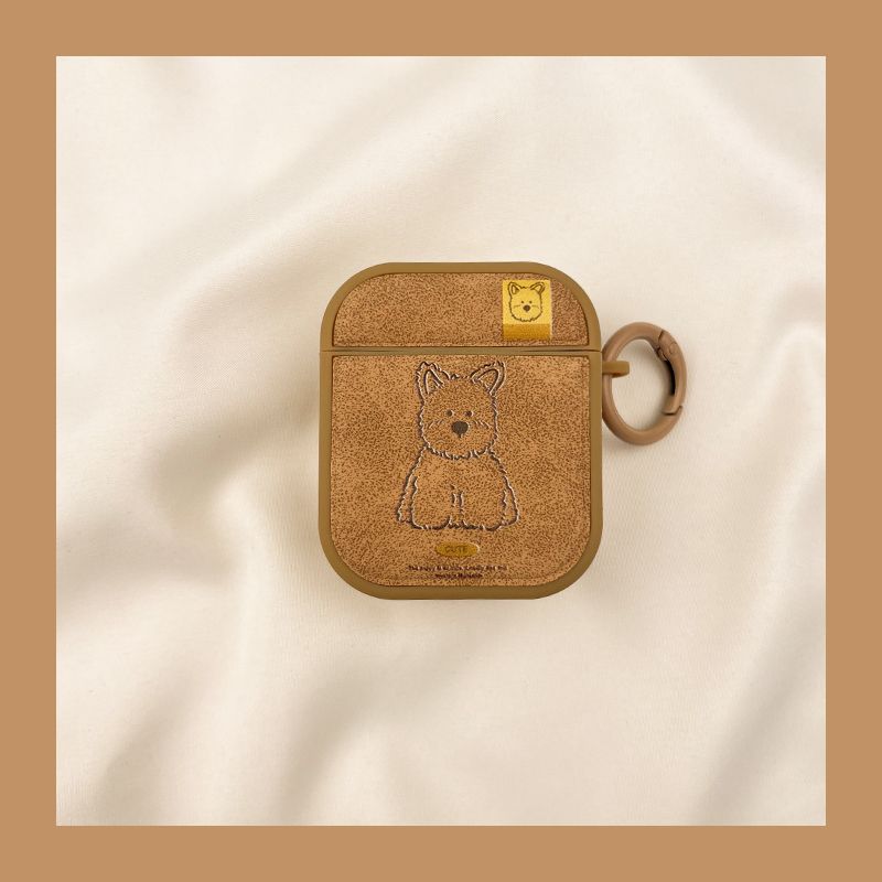 

Case Airpod3 for Apple Pro Earphone Case Second Generation Wireless Bluetooth Third Generation Aipods2 Generation Airpodpro Fourth Generation 4 AirPods 4 [Brown West Highland Puppy] Send Hook