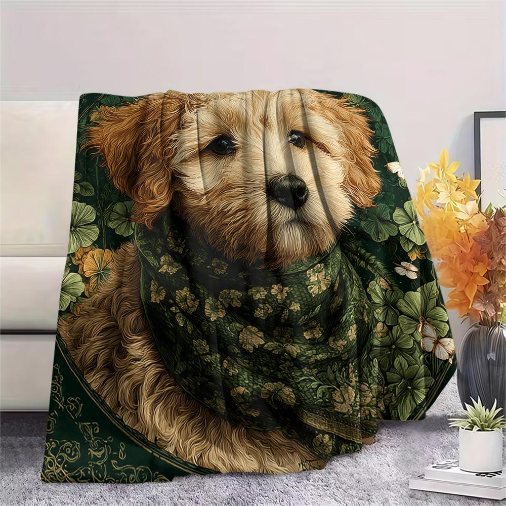 Koc Flanelowy z Nadrukiem Psów, Wysokiej Jakości, Wygodny na Wszystkie Pory Roku, Wystrój Domu, Ciepło i Komfort, Idealny na Prezenty Świąteczne