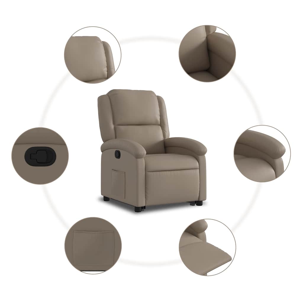 Recliner Chair with Lift Assistance Cappuccino Faux Leather