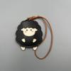Cute Cartoon PU Leather Lamb Keychain Animal Key Ring Portable Bag Hanging Charm for Backpack Handbag Valentine Gifts