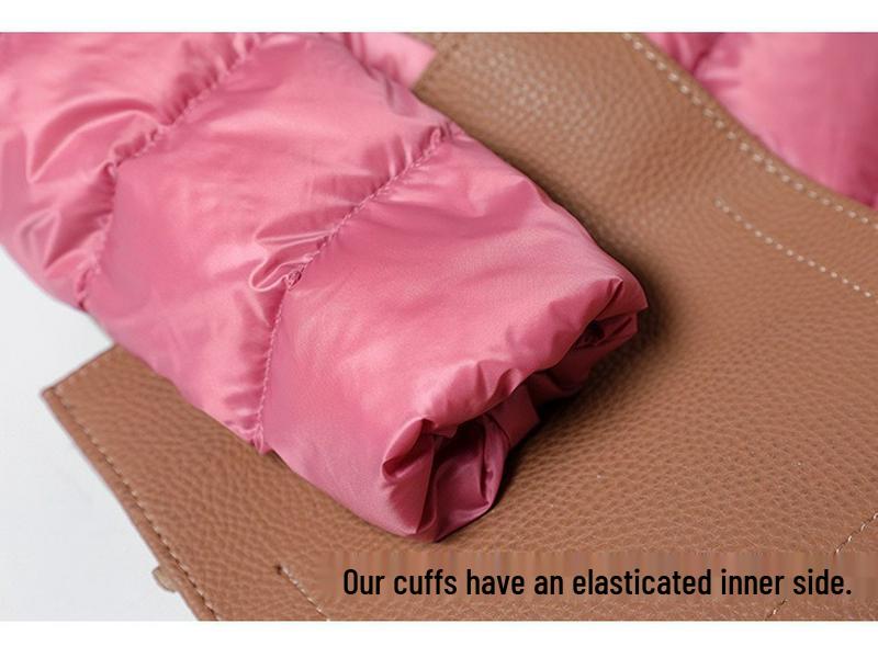 Dámská středně dlouhá lehká péřová bunda na podzim/zimu 2025 s odnímatelnou kapucí - Kabát plus size pro teplo