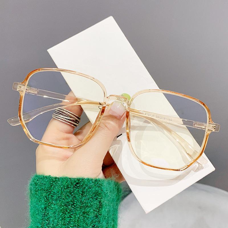 

Очки с простой оправой большого размера, полигональной формы, с защитой от синего света, оправа из желе, 9157, плоский свет, партия