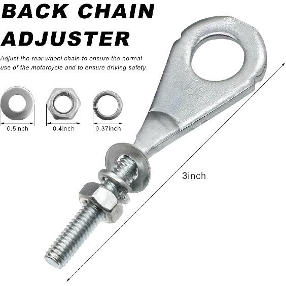 2 PCS Rear Chain Adjusters, Motorcycle Rear Chain Axle Adjusters Replaces 95014-10010, Metal Chain Tensioner for CT70 XR75 XR50R CRF80F CRF100F XL75,