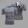 Bleichmittel Kleidung Fitness Kompression Lauf-T-Shirt Herren Tops Fledermausdruck T-Shirts Herren Schnelltrocknend Gym Sportbekleidung T-Shirt für Herren