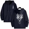 Men's Gothic Hoodies Demonic Horror Face Print Sweatshirt Streetwear Autumn Winter Male Top Casual Pullover 666 & Inverted Cross