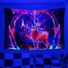 Arazzo Artistico Luce Nera Sfondo UV Gufo Fungo Psichedelico Appeso a Parete Hippie Tutto Arredo Camera da Letto Dormitorio Stanza Privata