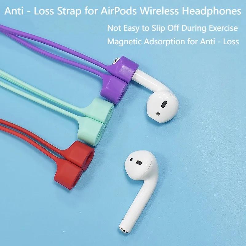 *Anti-Loss Magnetic Silicone Neck Strap For Apple AirPods - Invisible Soft & Comfortable Lanyard Keep Your AirPods Secure All Da
