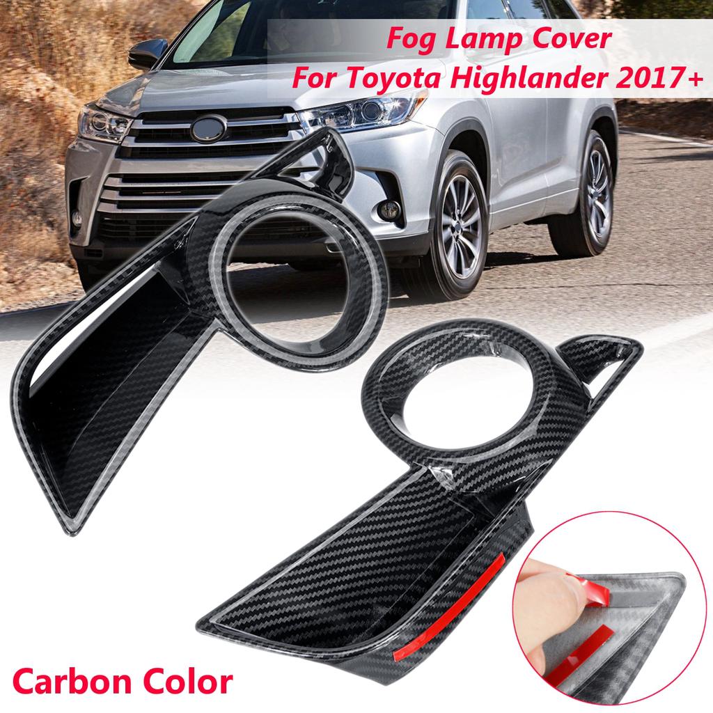 Senzeal ABS Carbon Fiber Style Front Fog Light Cover Trim Replace for Toyota Highlander 2014 2015 2016 2017 2018 2019 2PCS Senzeal ABS Carbon Fiber Style Front Fog Light Cover Trim Replace for Toyota Highlander 2014 2015 2016 2017 2018 2019 2PCS
