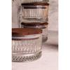 Bella 6-piece Wooden Vacuum Glass Breakfast Multi-purpose Glass Snack Bowl With Lid 235 Ml