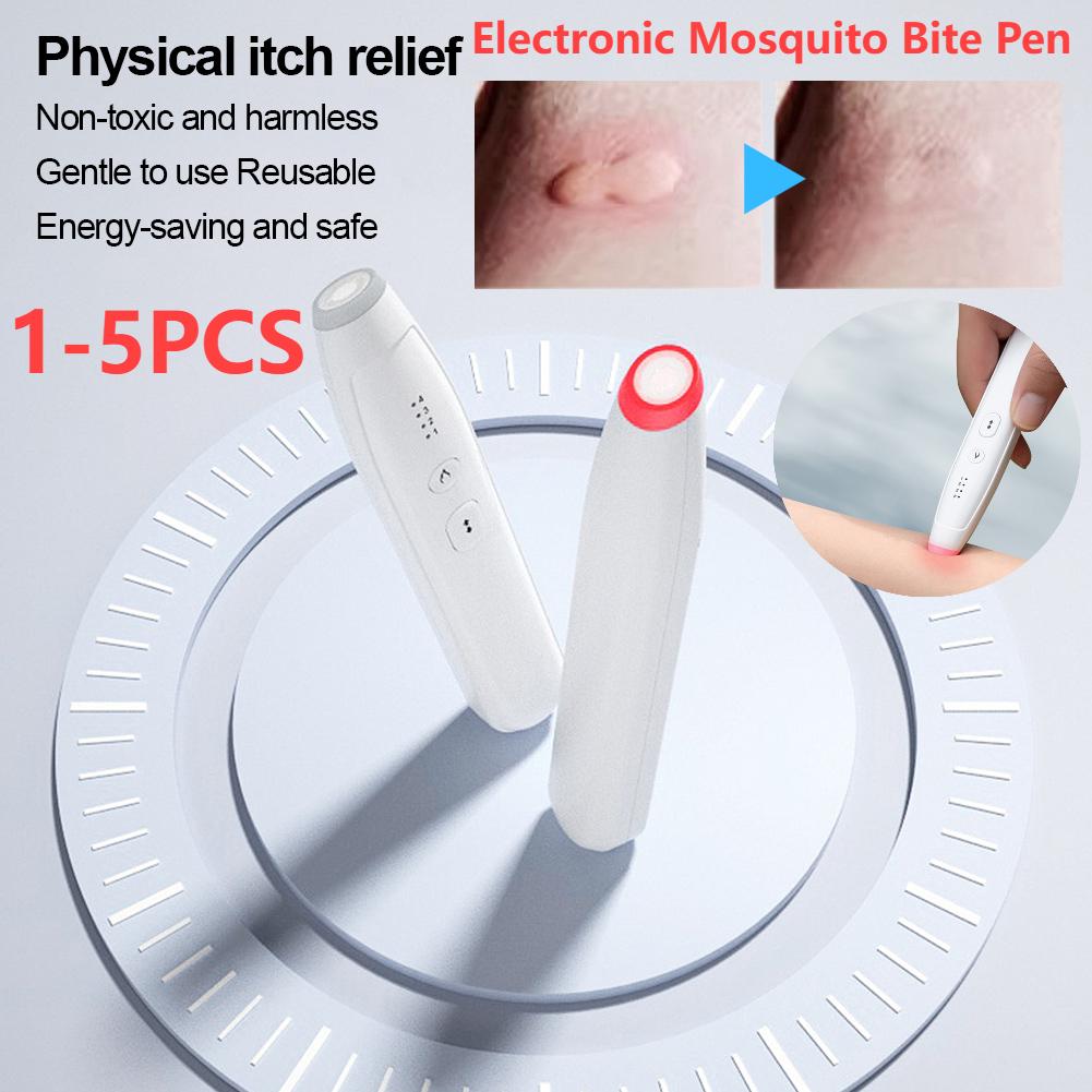 1-5PCS Bug Bite Itch Relief Pen Electric Insect Bite Healer Anti-Itch Pen Rechargeable Mosquito Bite Pen for Travel Outdoor Tool