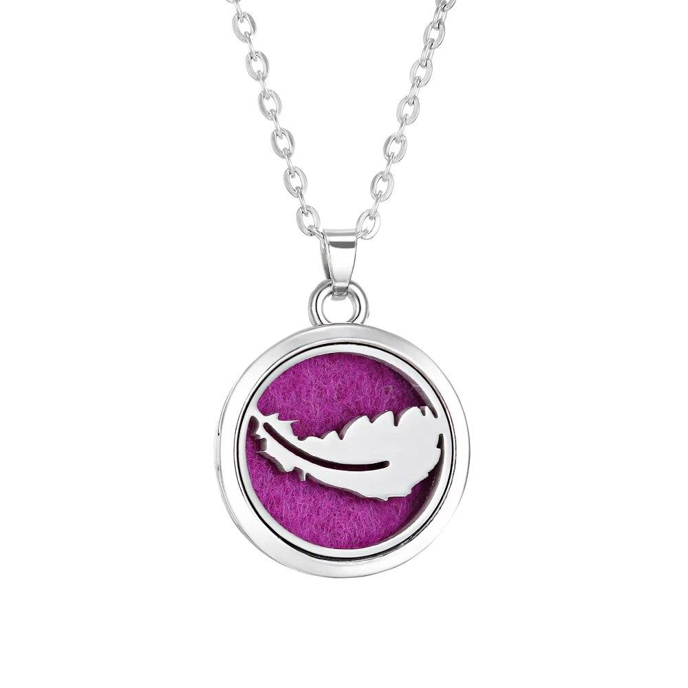 Stainless Steel Fashion Tree of Life Aromatherapy Necklace Essential Oil Diffuser Perfume Locket Pendant Women Jewelry Gift