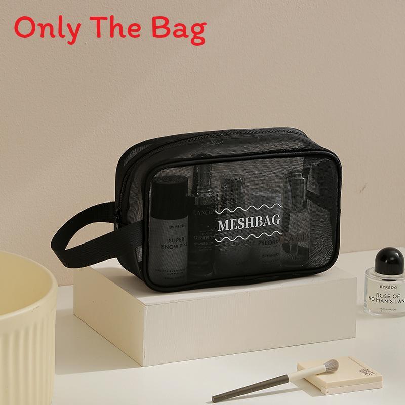Nylon Mesh Travel Toiletry Bag With Breathable Design For Outdoor And Camping Use