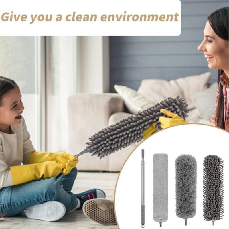 Duster Microfiber Kit With Scalable Handle Household Cleaning Sweeping Tools