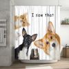 Raining Cats and Dogs Shower Curtain Funny Cartoon Cute Animal Hilarious Pets Playing Water Polyester Waterproof Bathroom Panels