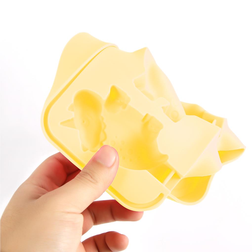 Cute Ice Cream Mould Heat-resistant Silicone Molds 3 Slots Non-stick Food Grade Animal Molds Baking Tool Kitchenware Kitchen