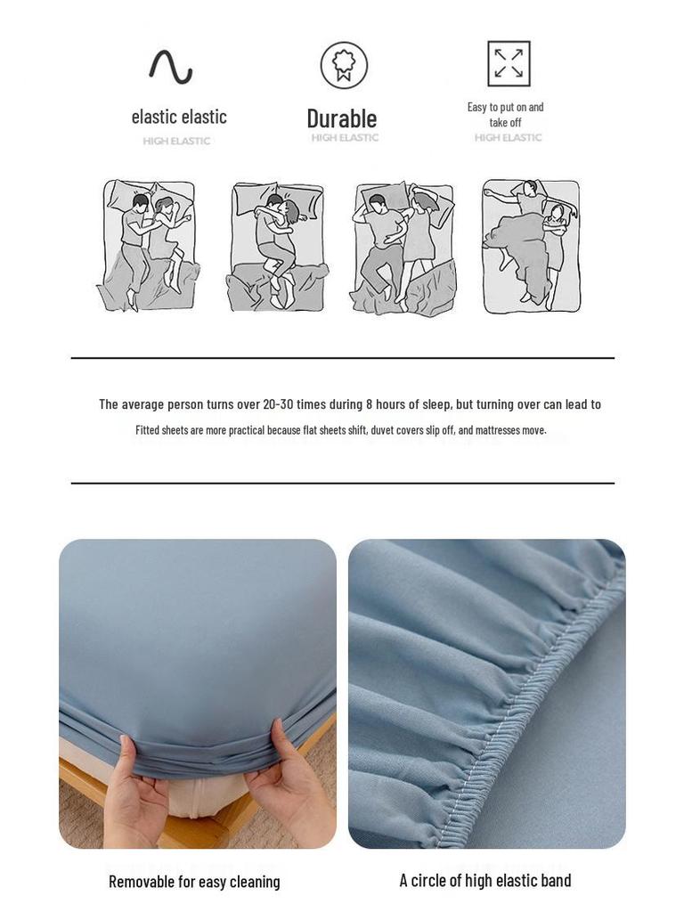 2025 Washed Flannel Solid Color Fitted Sheet: Non-Slip All-Inclusive Mattress Protector Bedspread