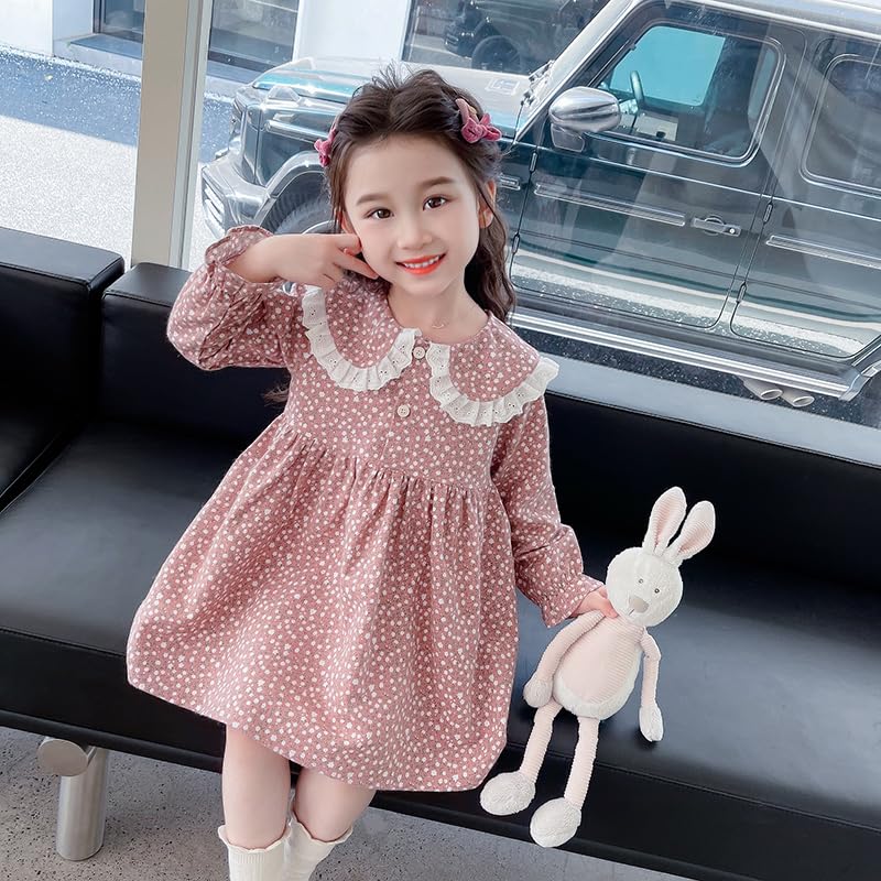 Jaydyequ Long Sleeve Tulle Formal Perfect for Shrine and Brushed Floral 120cm Girls' Dress, Spring/Autumn Dress, Weddings, Visits, Recitals,