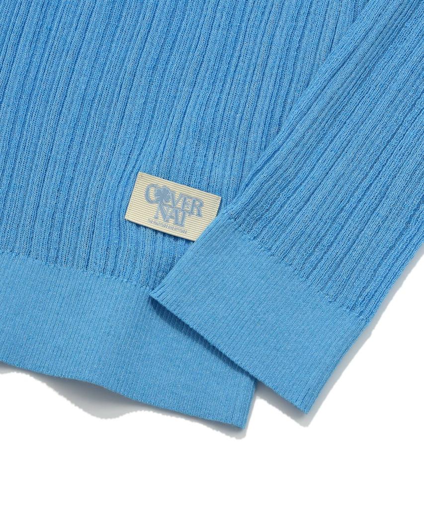 COVERNAT WOMAN Sheer Hoodie Knit Blue