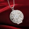 2 Pcs 925 Silver Necklaces Chain For Women Heart /Round Photo Frame Pendant Necklace Men Fashion Jewelry
