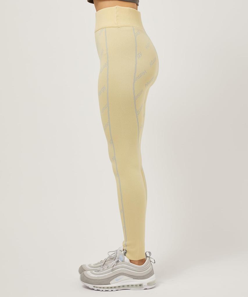 Nergy UV Jacquard Knit Yellow Women's Leggings, NJS33110, (80)