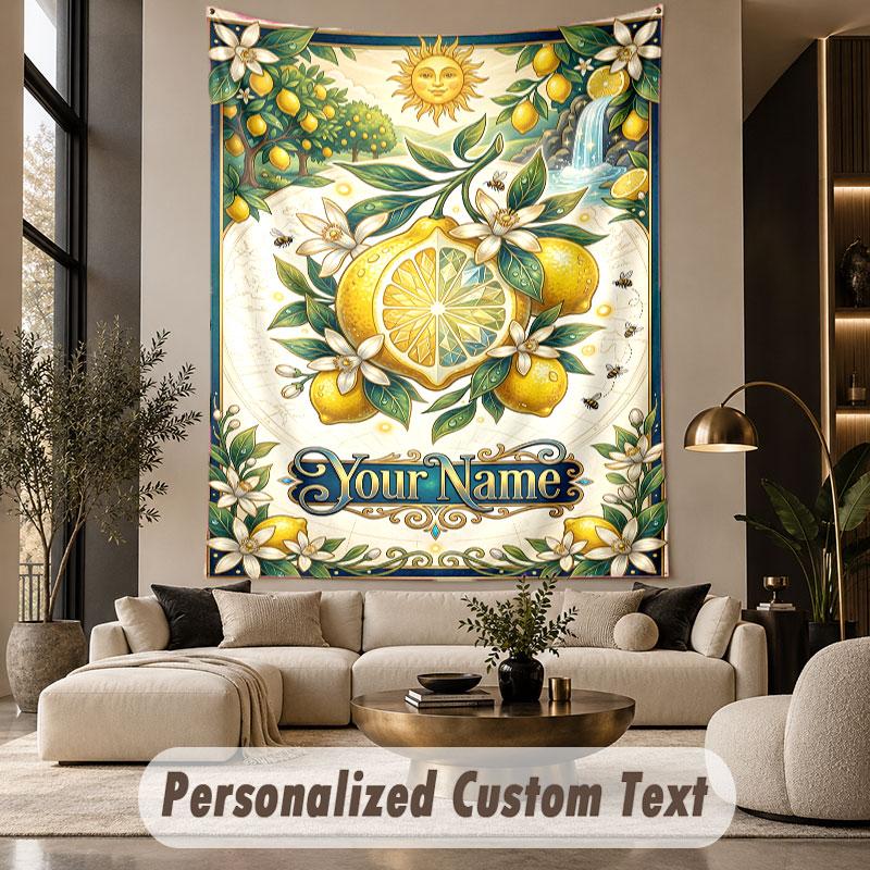 Floral Garden (621) Theme Wall Tapestry Customized With Name Text Personalized Hanging Tapestry For Bedroom Living Room Decor