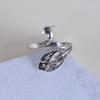 Adjustable Vintage 3D Silver Peacock Ring - Women's Retro Jewelry Accessory