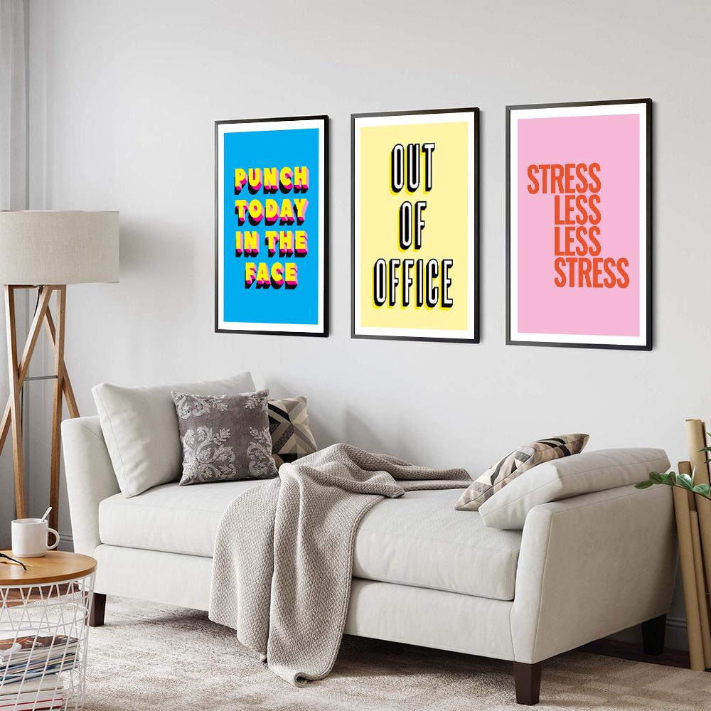 Simplicity Colorful Pink White And Orange Do Shit You Love Typographic Quote Canvas Painting Girl Room Home Poster Decor Fashion