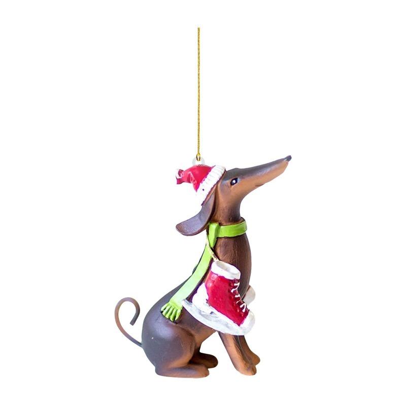 New Acrylic Fun Dog Christmas Tree Decoration, Lovely Holiday Pendant Christmas Tree Car Installation