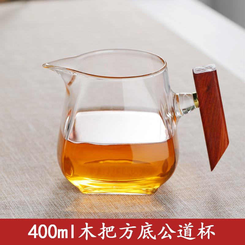 

400 мл стеклянный чайник с отверстием для слива чая Чайный сервиз кунг-фу Чайная утварь Деревянная ручка Чайный диспенсер Посуда для заваривания чая Чайная утварь Инструменты