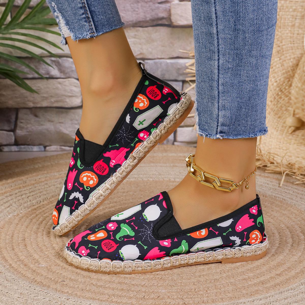 

Импортные товары, большие размеры, повседневные туфли на плоской подошве с неглубоким горлом, женские, осень 2024 года, новые туфли на мягкой подошве с рисунком, ленивые, с одной педалью 36 красный