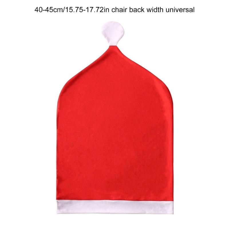Chair Back Cover Christmas Kitchen Chair Slipcovers In Santa Hat Shape For Holiday Decoration Chair Covers