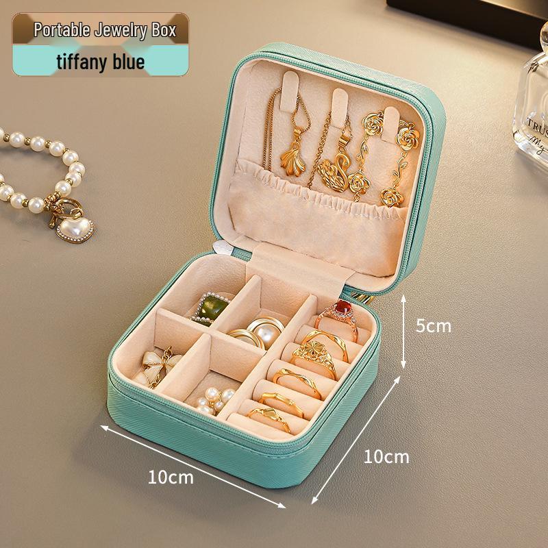 Exquisite Travel Jewelry Organizer: Compact, High-Capacity Box for Earrings, Rings, and Necklaces with Anti-Oxidation Protection
