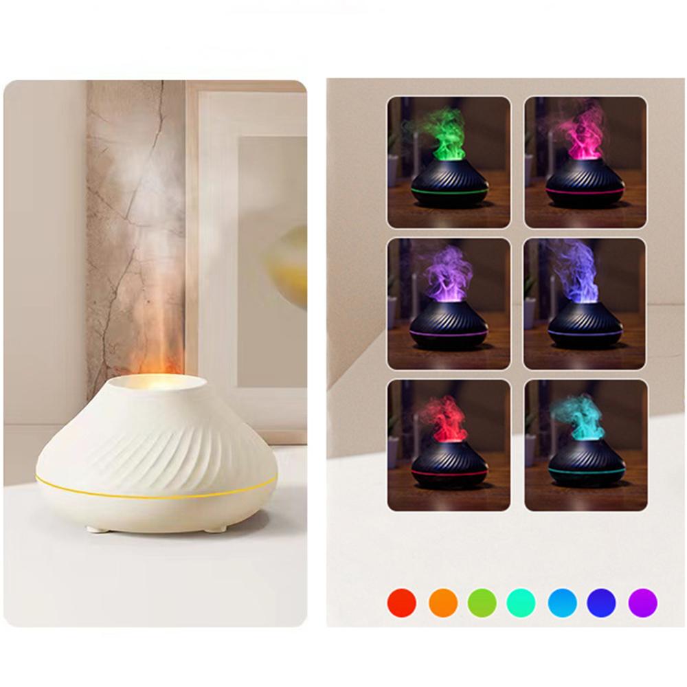 

Volcanic Flame Aroma Diffuser Essential Oil Lamp Use Electric Air Humidifier Cool Mist Maker With LED Night Light For Home