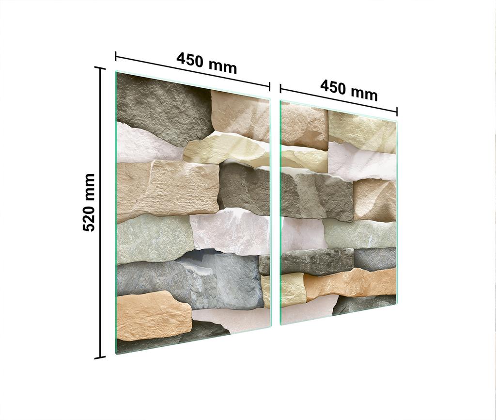 Glass protective plate for stove 2x45x52 Brick