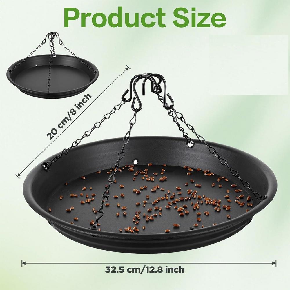 Bird Feeder Tray Large Spacious Flat Weatherproof Feeding Station Attracting Wild Bird Hanger Tray for Backyard Garden Yard