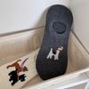Niedliche Cartoon Hunde Bootssocken für Mädchen, Trendige handbemalte Freizeitsocken, Unsichtbare knochenlose Socken