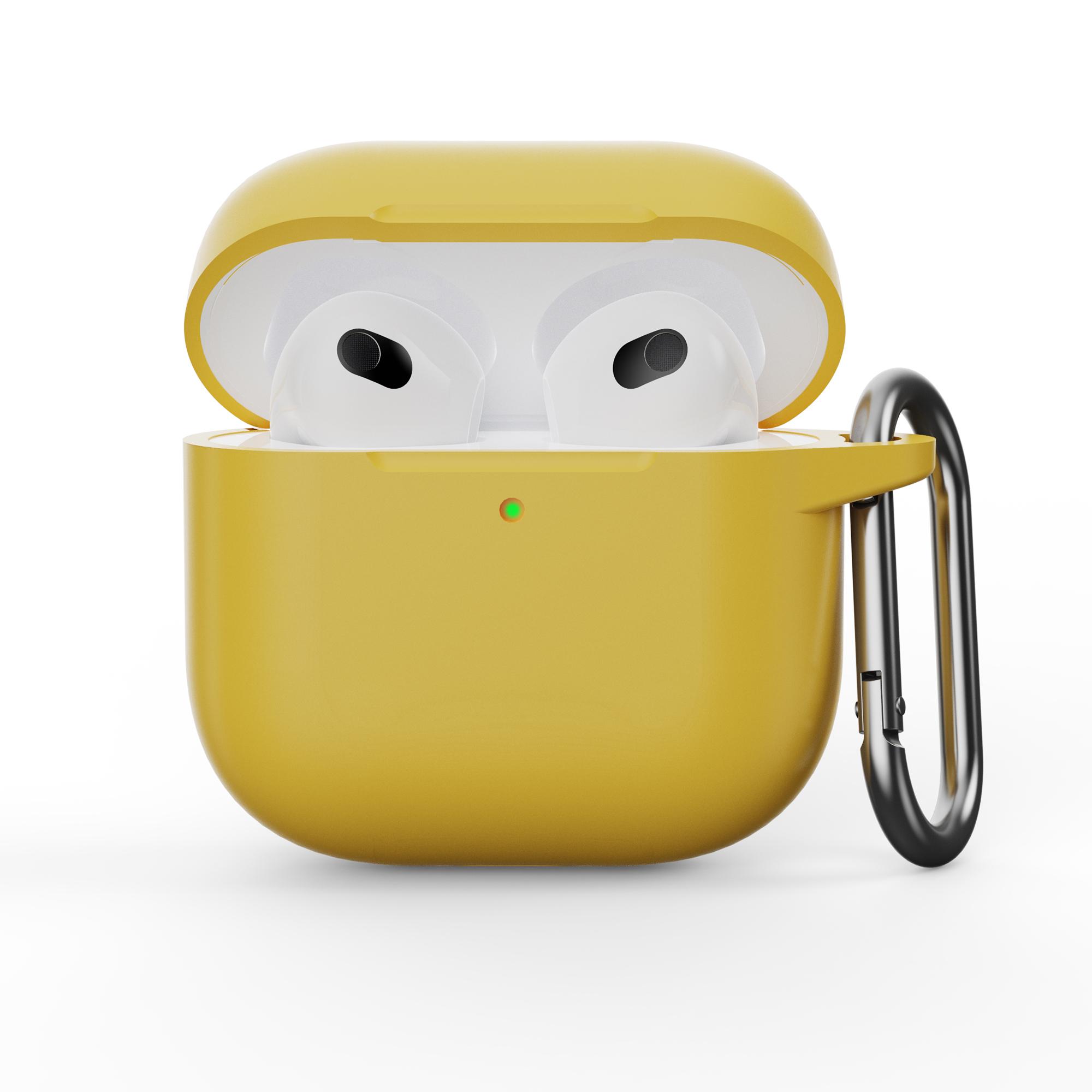 

Для Air pods 4 Мягкий силиконовый чехол для наушников с крючком Беспроводной Bluetooth Твердый ультратонкий защитный чехол для Airpods Pro 3 2 1 For Airpods 4 жёлтый