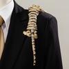 Elegant Large Tiger Brooch Rhinestone Shoulder Flash Shoulder Decor Brooch  Suit Accessories