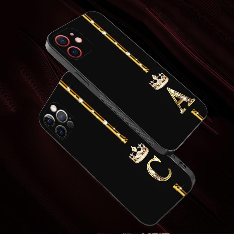 Kryt telefonu pro Apple Iphone 14 13 12 11 Pro Max 13 12 Mini Xs Max Xr X 7 8 6 6s Plus Pouzdro Diamond Crown Queen King Letter