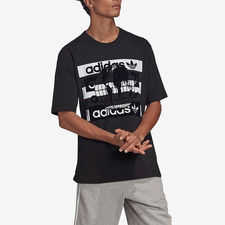 Adidas Originals Trefoil Msg Ss Tee With Earth Logo Patch Men Tops Black FM2253