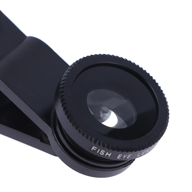 0.65X Geniş Açı Zoom 180 Derece Balık Gözü Makro Lensler Klipsli Lensli Kamera Kitleri Telefonda 3'ü 1 Arada Balık Gözü Telefon Lensi