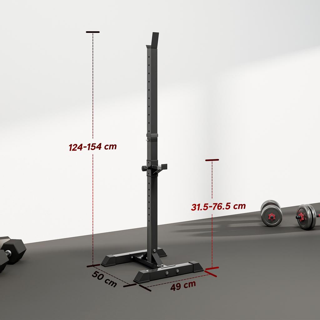 Adjustable Squat Rack, Weight Strength Training Bench Press Rack Weight Bench Supporter for Home Gym Exercise, Max Load 150kg, 124-154cm