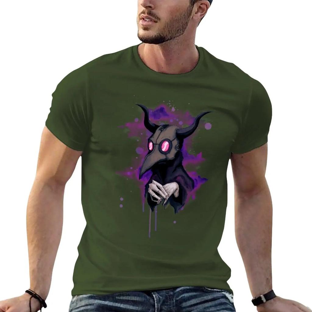 Plague Doc T-Shirt for a boy anime clothes black t shirts for