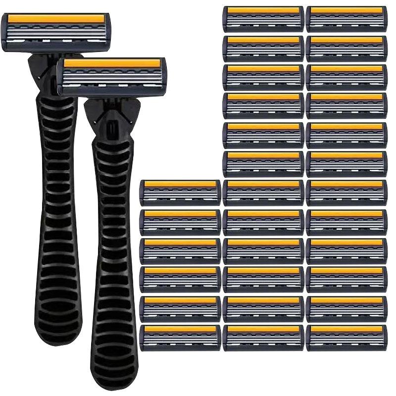Durable 3-Layer Stainless Steel Safety Razor Blade for Easy Manual Hair Removal